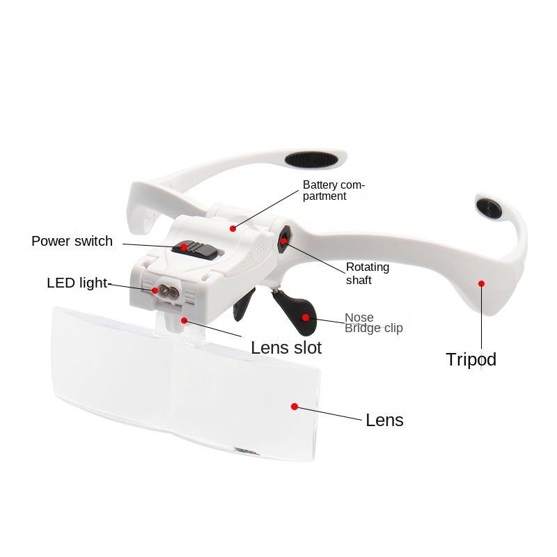 5 Lens Adjustable Magnifier Ey - Eyelash Extension With Glasses 评论和价格