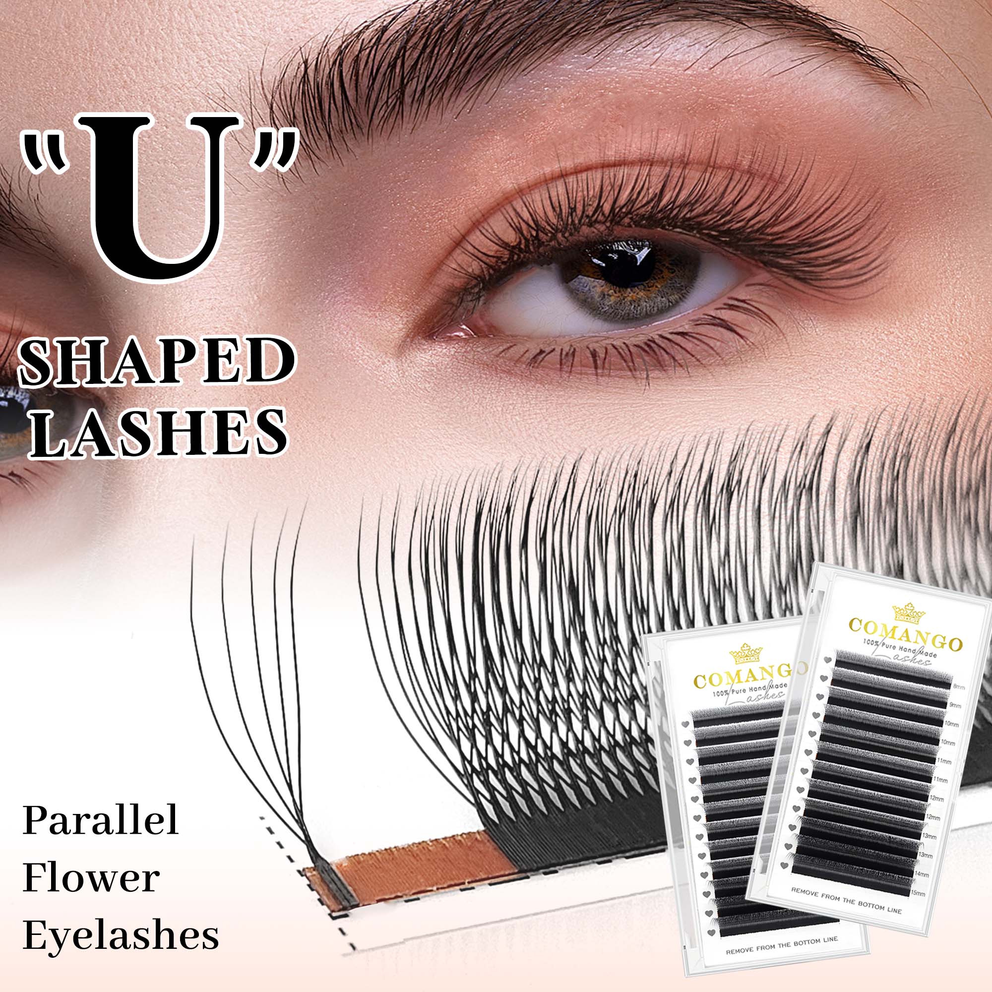 CoMango Mix8-15mm U Shaped 3/4 - Eyelash Extension Supernatural 评论和价格