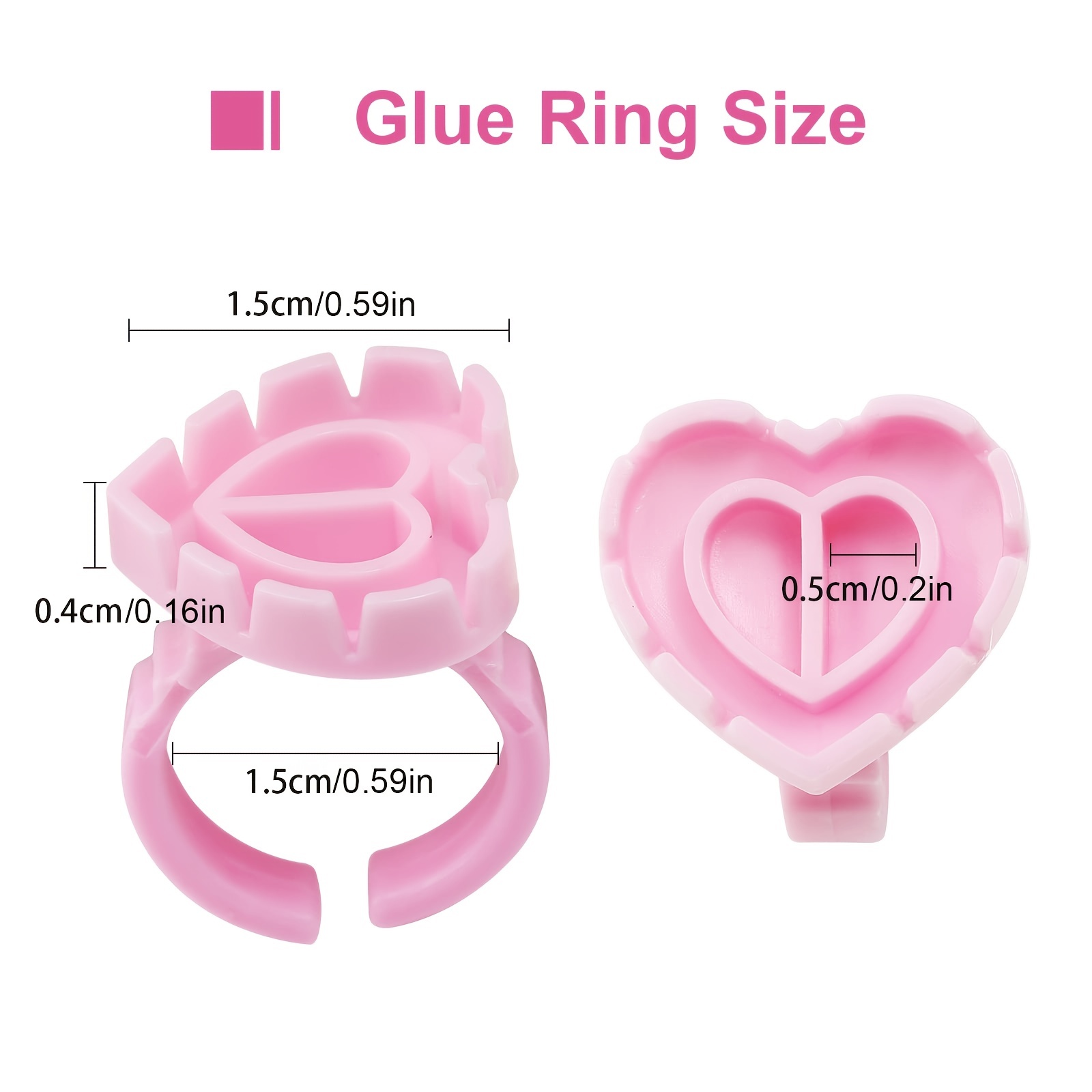 100PCSHeart Eyelash Glue Rings - Eyelash Extension Jakarta 评论和价格