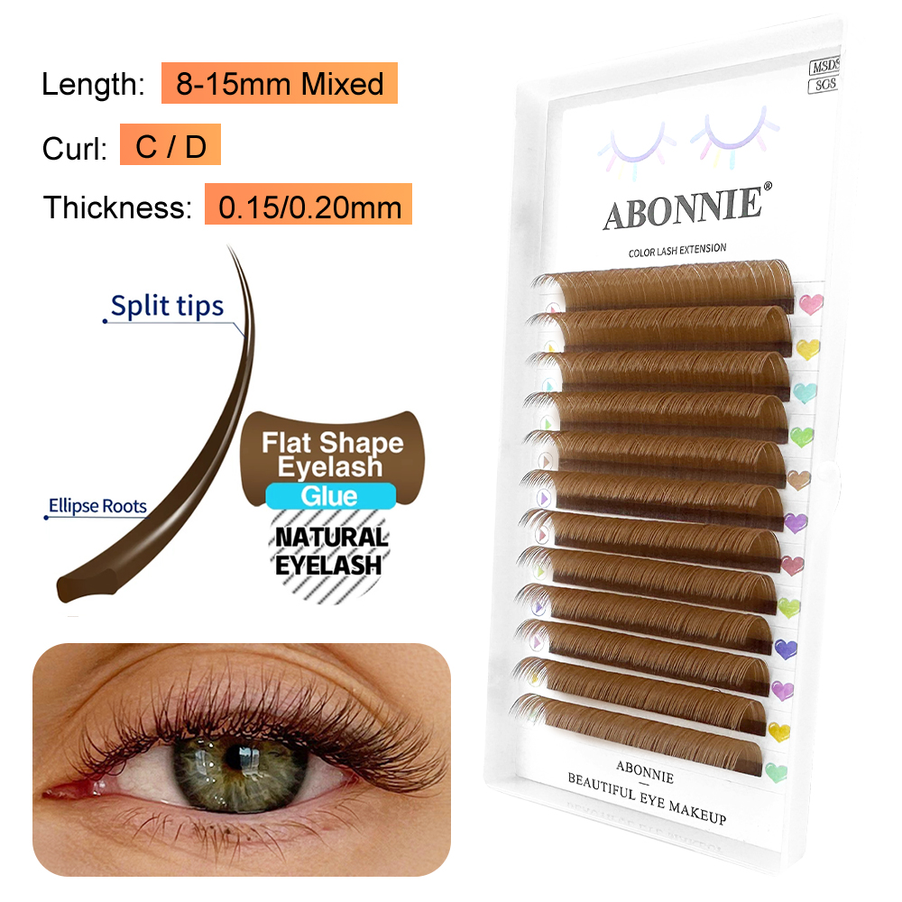 ABONNIE Brown Ellipse Flat Eye - Eyelash Extension Supernatural 评论和价格